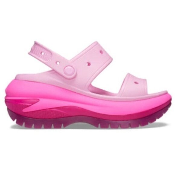 CROCS Mega Crush Sandals Chunky Festival Pink Tweed Size 9 NEW